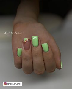 Short Olive Green Nails