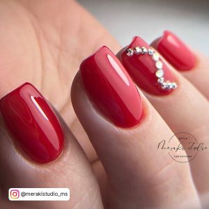 Short Red Acrylic Nails