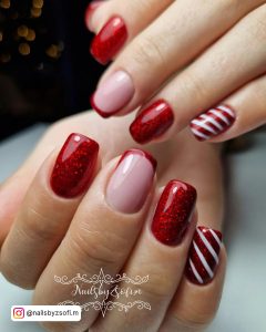 Short Red Almond Nails