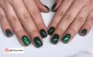 Short Sage Green Nails