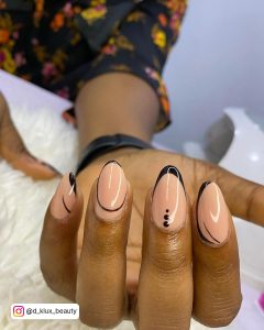 Simple Black And Nude Nail Designs With French Tip Design