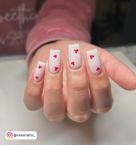 Simple Red And Blue Nails