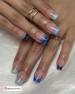 Sky Blue French Tip Nails 1.50