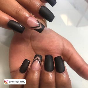 Square Matte Black Nails For A Gothic Look