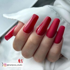 Square Red Nails
