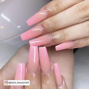 Summer Coffin Ombre Nails