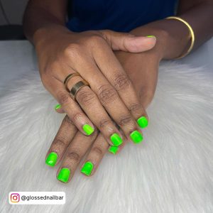 Summer Neon Green And Pink Nails