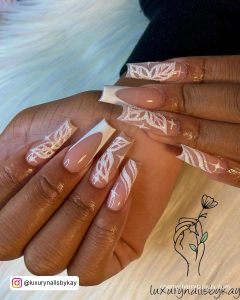White Butterfly Acrylic Nails