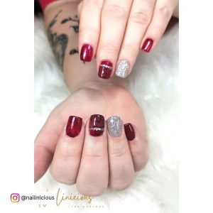 Wine Red Color Nails