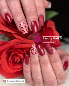 Wine Red Ombre Nails