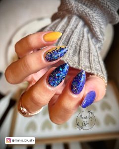 Yellow And Blue Nail Designs