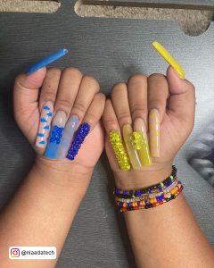 Yellow And Blue Nail Ideas