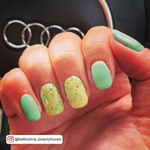 Yellow And Lime Green Nails