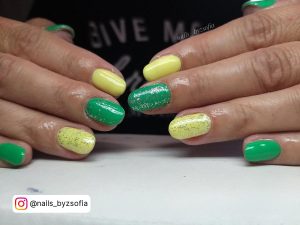 Yellow And Mint Green Nails