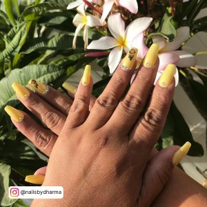 Yellow Ombre Nails Coffin