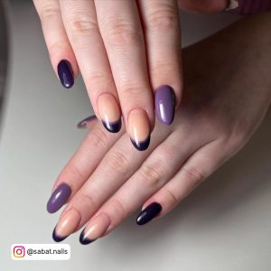 Acrylic Dark Purple Nails