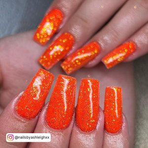 Acrylic Nails Neon Orange