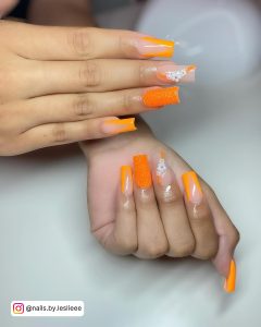 Acrylic Nails Orange