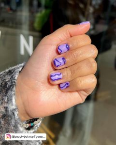 Acrylic Nails Purple Matte