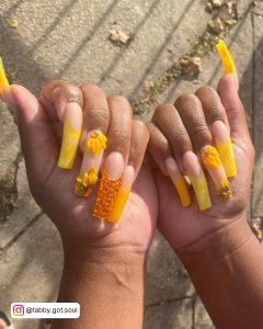 Acrylic Nails Yellow Ombre