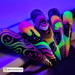 Acrylic Neon Ombre Nails