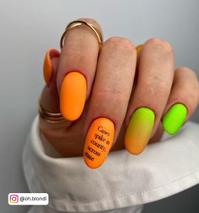 Acrylic Neon Orange Nails