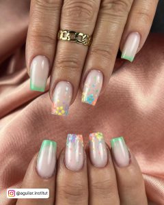 Acrylic Short French Tip Nails