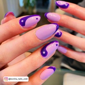 Almond Acrylic Nails Purple