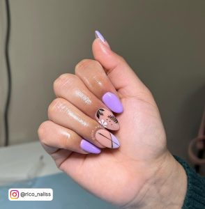 Almond Purple Nails