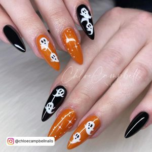Black And Orange Halloween Nail Designs