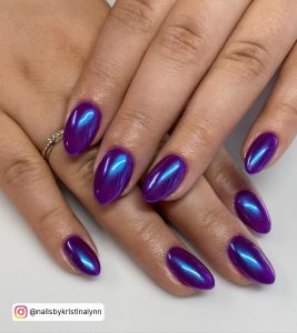 Black And Purple Chrome Nails
