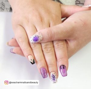 Black And Purple Ombre Halloween Nails