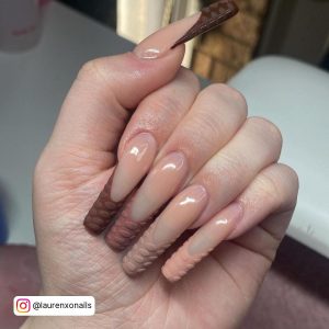 Black Brown Ombre Nails