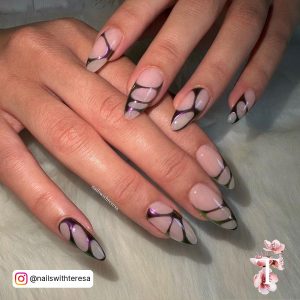 Black Purple Chrome Nails
