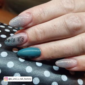 Black To Grey Ombre Nails