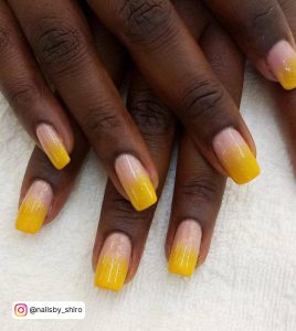 Black Yellow Ombre Nails