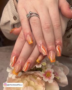Blood Orange Acrylic Nails