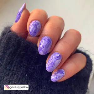 Blue And Purple Marble Nails