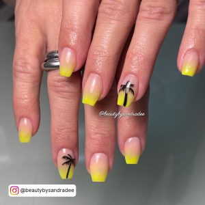 Blue To Yellow Ombre Nails