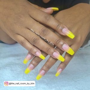 Blue Yellow Ombre Nails
