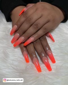 Bright Orange Ombre Nails