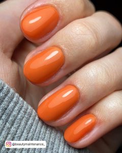 Bright Orange Short Nails
