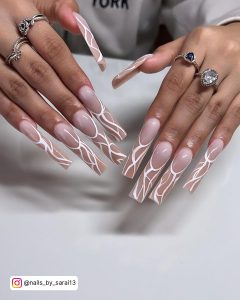 Brown And White Ombre Nails