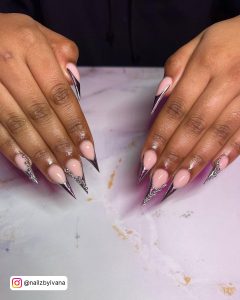 Brown French Tip Nails Almond