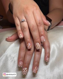 Brown Nails With White French Tips
