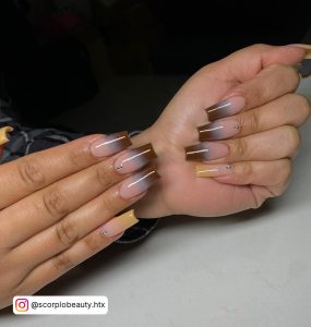 Brown Nude Ombre Nails