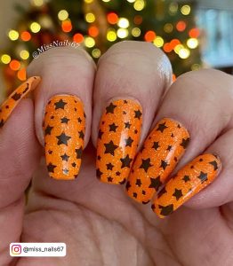 Brown Orange Nails