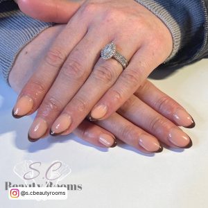 Brown Tip French Nails