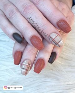 Burnt Orange Acrylic Nails