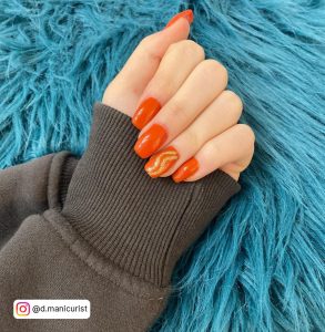 Burnt Orange Nails Design